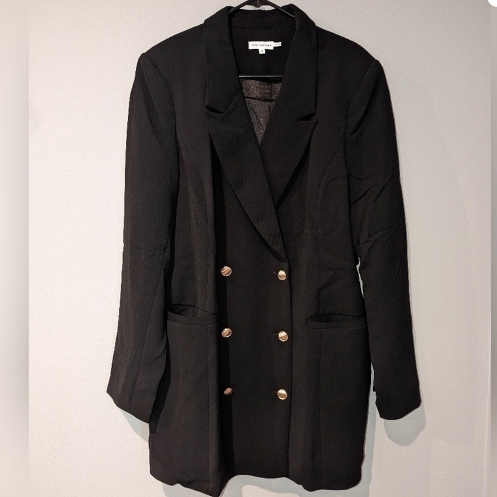 NWT. Good American womens black double Breasted blazer size 5. 2XL black blazer